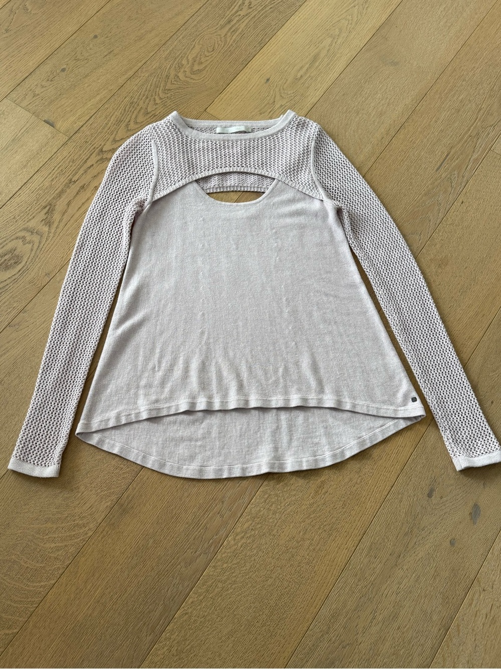 One Grey Day Mauve Knit Cotton Cashmere Lightweight Sweater Medium
